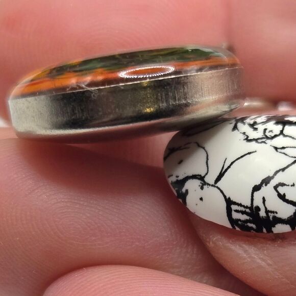 "5/$25" Mismatched Art Tree Circle Dangle Earrings - Picture 5 of 8